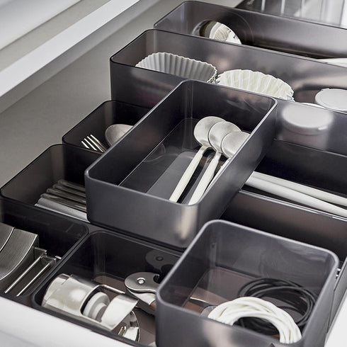 底がクリア 縦横重ねられる引き出し整理収納ケース タワー M 2個組.|s14