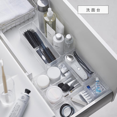 底がクリア 縦横重ねられる引き出し整理収納ケース タワー M 2個組.|s5