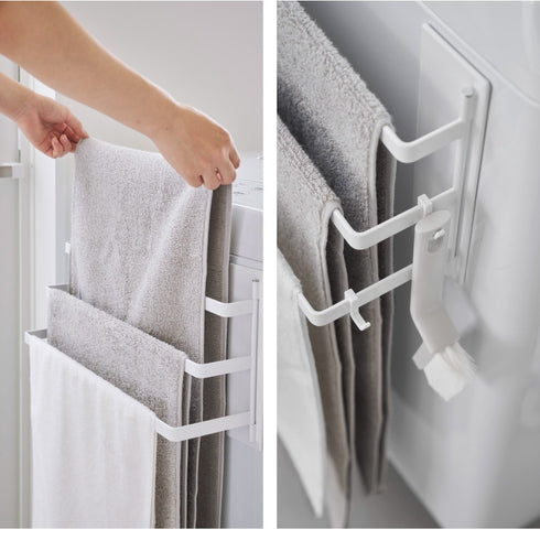 洗濯機前マグネットタオルハンガー タワー 3連.|s9