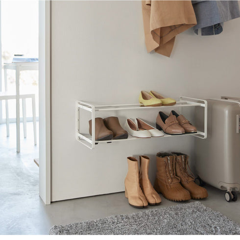 石こうボード壁対応ウォールシューズラック タワー 2段.|s8