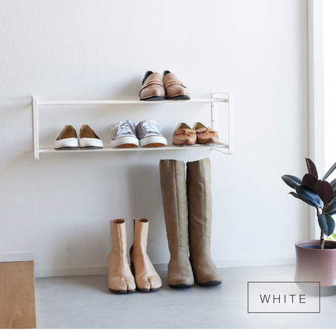 石こうボード壁対応ウォールシューズラック タワー 2段.|s7