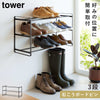 石こうボード壁対応ウォールシューズラック タワー 3段