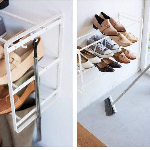 石こうボード壁対応ウォールシューズラック タワー 3段.|s9