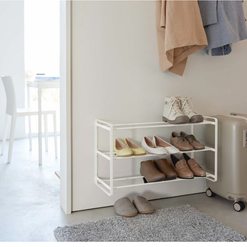 石こうボード壁対応ウォールシューズラック タワー 3段.|s8