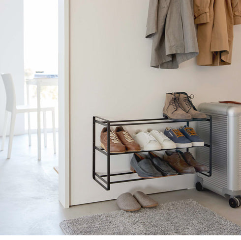 石こうボード壁対応ウォールシューズラック タワー 3段.|s11