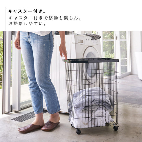 ランドリーバスケット キャスター付き タワー.|s4