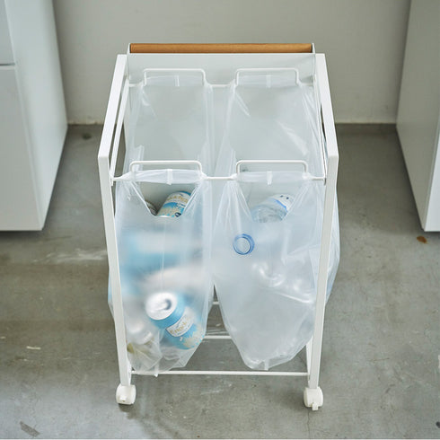 目隠し分別ダストワゴン トスカ 2分別 ホワイト.|s6