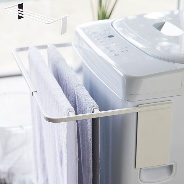 Plate マグネット伸縮洗濯機バスタオルハンガー プレート ホワイト.|m2