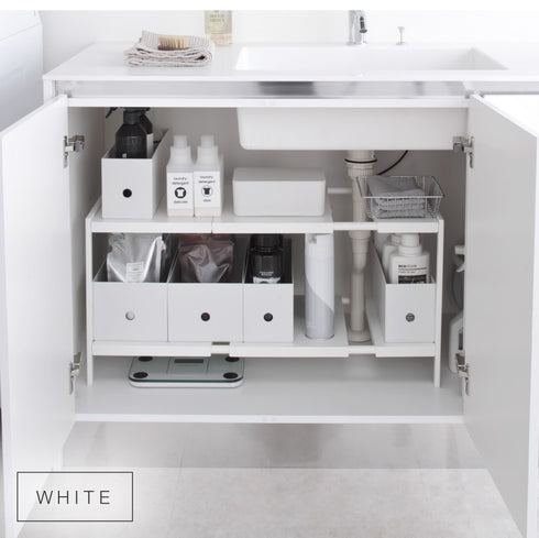 tower タワー 伸縮シンク下ラック 2段 D30.|s8