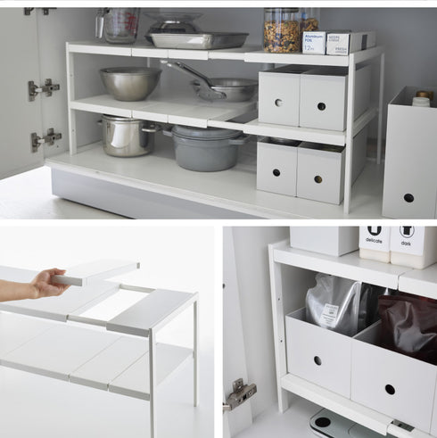 tower タワー 伸縮シンク下ラック 2段 D30.|s9