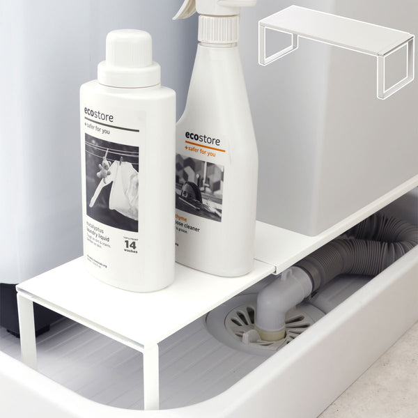 Plate 伸縮洗濯機排水口上ラック プレート ホワイト.|m2