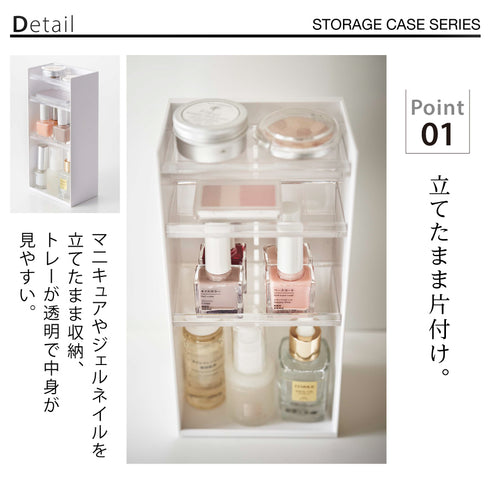 コスメ収納ケース タワー 4段 ホワイト.|s2