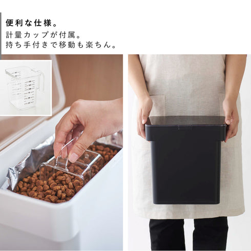 密閉袋ごとペットフードストッカー タワー 3kg 計量カップ付.|s6