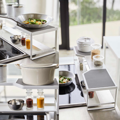 コンロ奥ラック 排気口カバー付き 60cmコンロ用 プレート.|s5