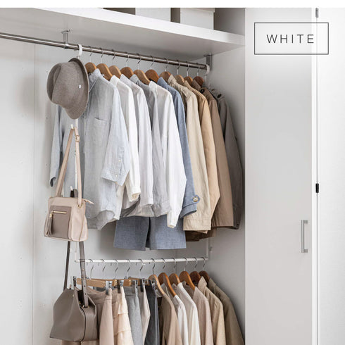 伸縮収納力アップ2段ハンガー スマート.|s7