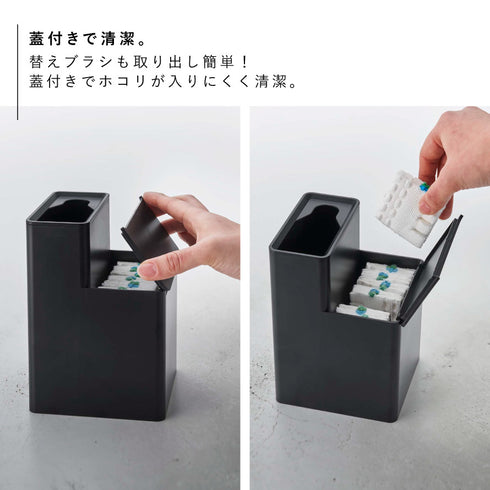 替えブラシ収納付き流せるトイレブラシスタンド タワー.|s6