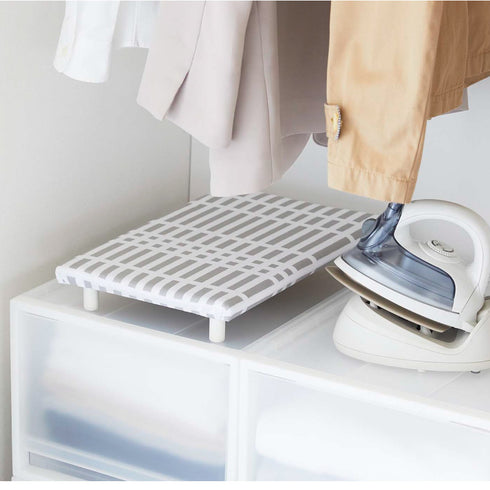 北欧風 暮らしの定番 卓上脚付き 平型アイロン台 S チェック グレー.|s8