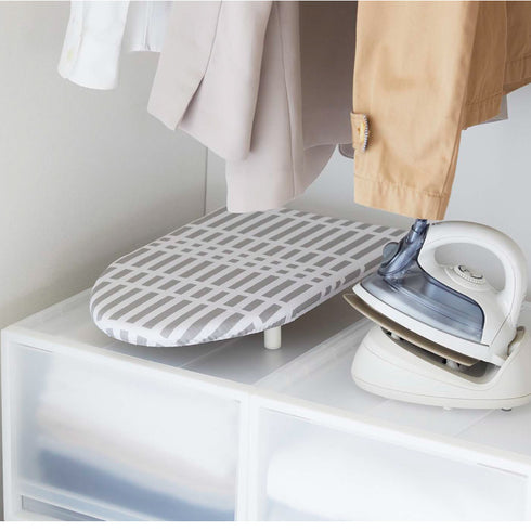 北欧風 暮らしの定番 卓上脚付き 舟型アイロン台 S チェック グレー.|s9