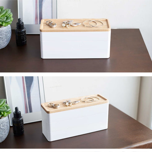 トレー付きスリムアクセサリーケース 3段 リン.|s10