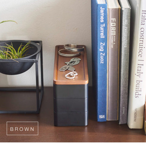 トレー付きスリムアクセサリーケース 3段 リン.|s11