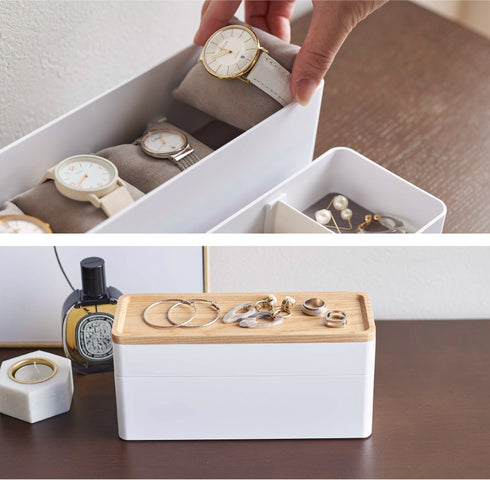 トレー付きスリムアクセサリー&時計ケース リン.|s10