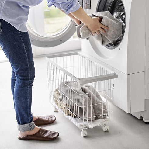 ランドリ―バスケット タワー キャスター付き ワイド&ロー.|s6