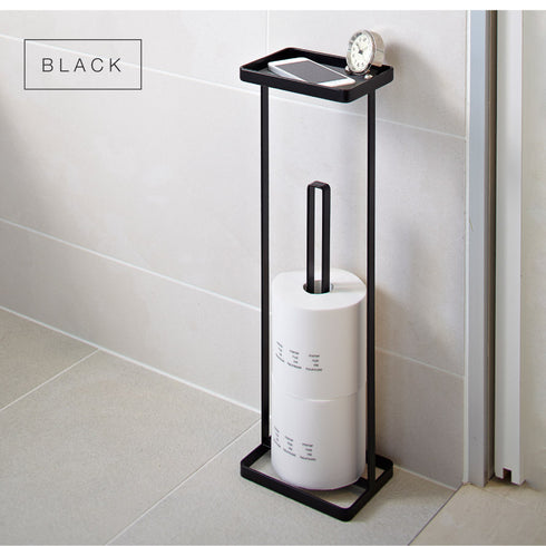 トレイ付きトイレットペーパースタンド タワー TOWER ホワイト ブラック 全2色.|s6