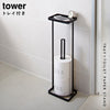 トレイ付きトイレットペーパースタンド タワー TOWER ホワイト ブラック 全2色.|s1