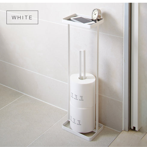 トレイ付きトイレットペーパースタンド タワー TOWER ホワイト ブラック 全2色.|s5