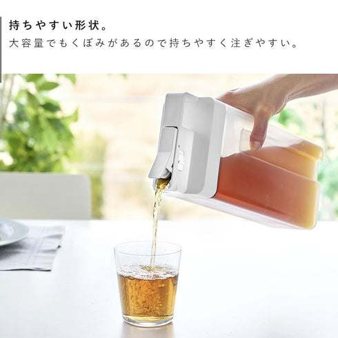 倒して置けてそのまま注げる冷水筒 タワー 2.2L.|s6
