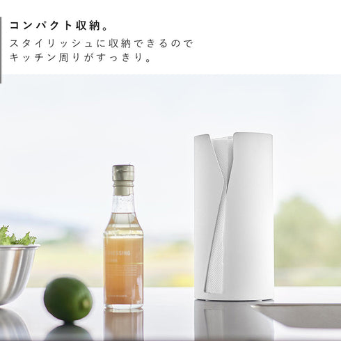 片手でカット隠せるキッチンペーパーホルダー タワー tower 縦タイプ.|s5