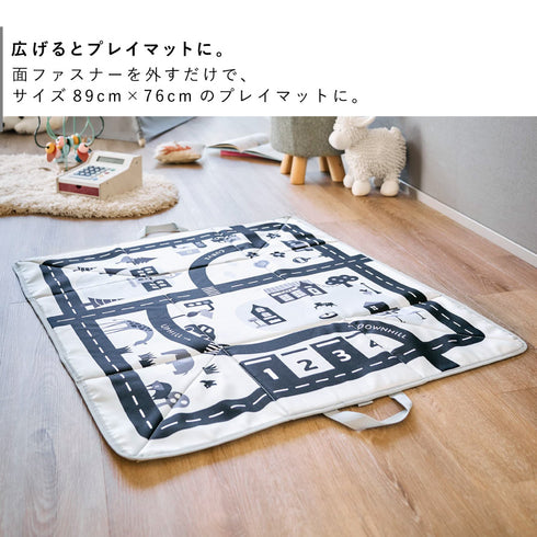 プレイマットにもなるおもちゃ収納 タワー ライトグレー.|s3