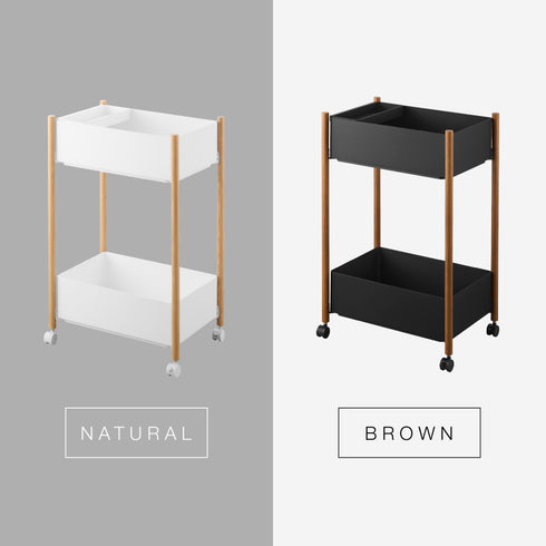 小物トレー付き収納ワゴン 2段 リン.|s13