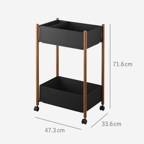 小物トレー付き収納ワゴン 2段 リン.|s12