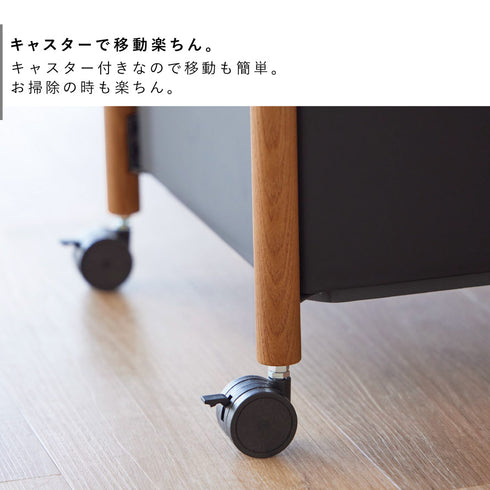 小物トレー付き収納ワゴン 2段 リン.|s6