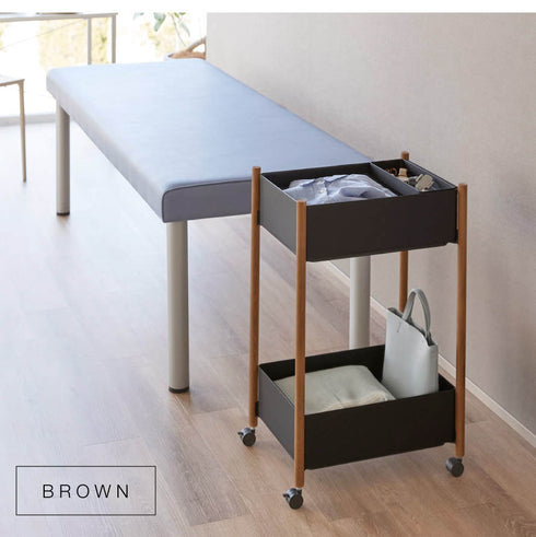 小物トレー付き収納ワゴン 2段 リン.|s10