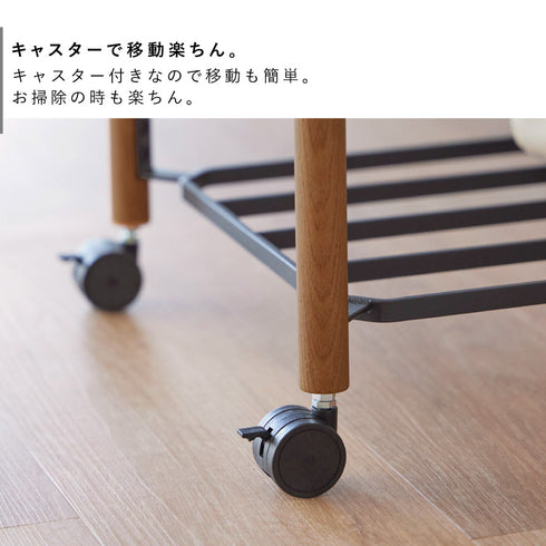 小物トレー付き下段が棚の収納ワゴン 2段 リン.|s6