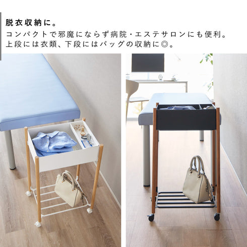 小物トレー付き下段が棚の収納ワゴン 2段 リン.|s3