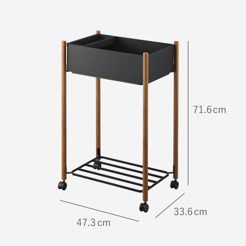 小物トレー付き下段が棚の収納ワゴン 2段 リン.|s12