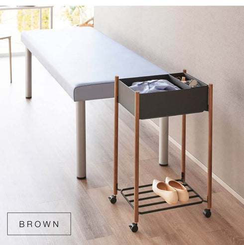 小物トレー付き下段が棚の収納ワゴン 2段 リン.|s10