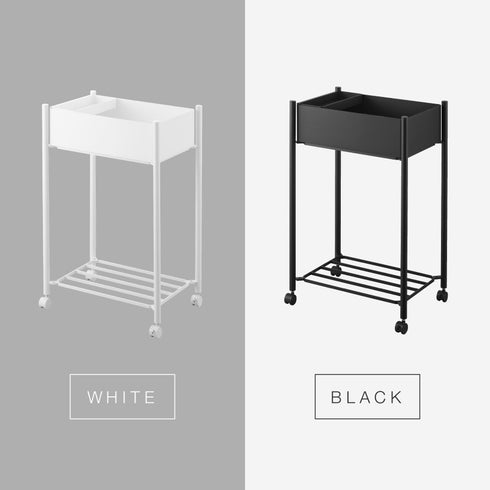 小物トレー付き下段が棚の収納ワゴン 2段 タワー.|s13