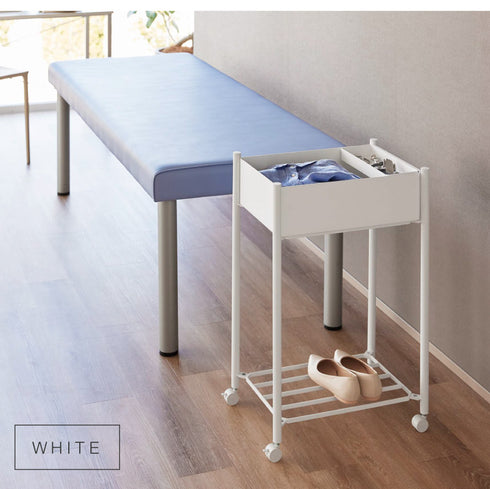 小物トレー付き下段が棚の収納ワゴン 2段 タワー.|s8