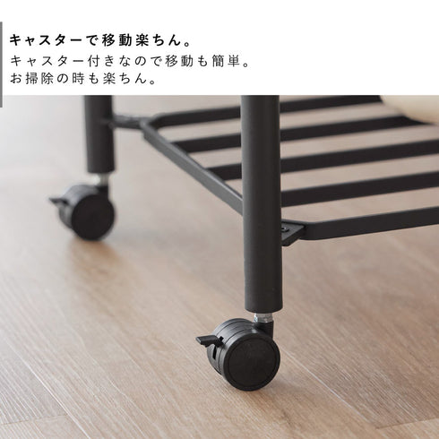 小物トレー付き下段が棚の収納ワゴン 2段 タワー.|s6