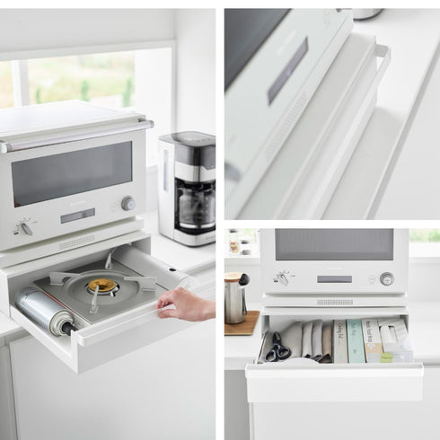 カセットコンロが入る家電下ラック タワー 1段.|s7