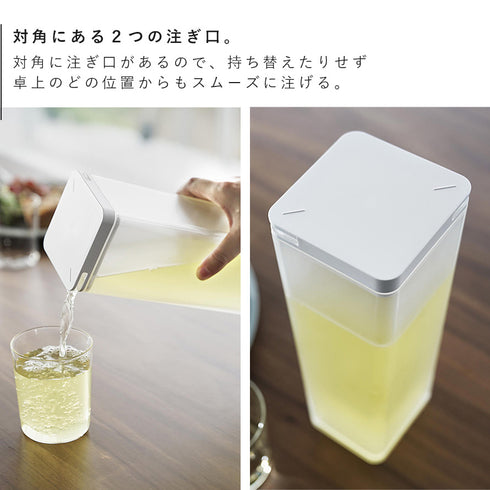 水はね防止フィルター付き両方から注げる冷水筒 タワー.|s3
