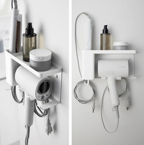 壁付けドライヤー&ヘアーアイロンホルダー タワー トレー付き.|s10