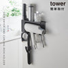 壁付けドライヤー&ヘアーアイロンホルダー タワー tower トレー付き.|s1