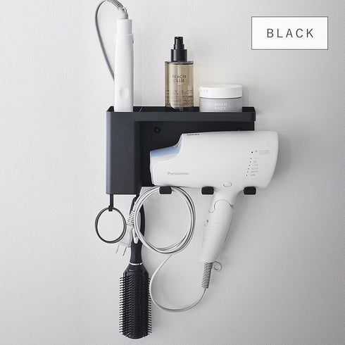 壁付けドライヤー&ヘアーアイロンホルダー タワー トレー付き.|s11