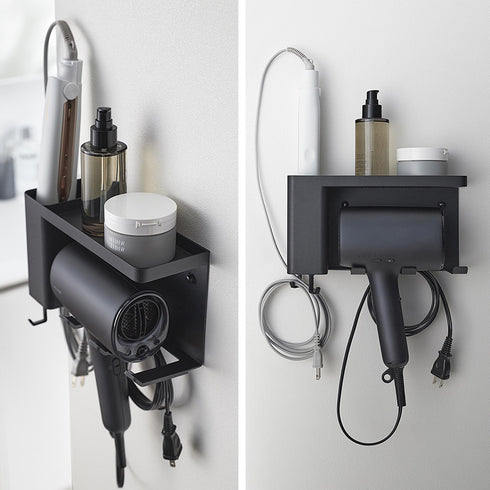 壁付けドライヤー&ヘアーアイロンホルダー タワー トレー付き.|s12