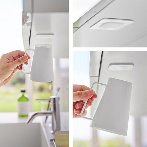 フィルムシート洗面戸棚下マグネット取っ手付きタンブラー ミスト ホワイト.|s8